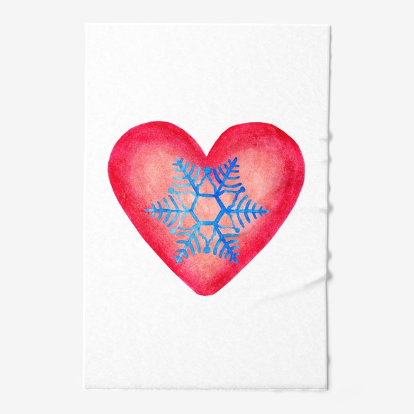 Полотенце «Сердце со снежинкой»