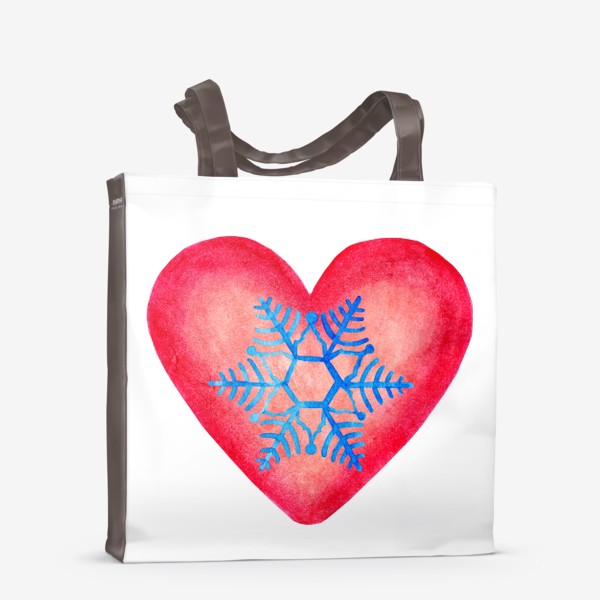 Сумка-шоппер «Сердце со снежинкой»