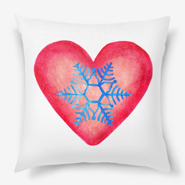 Подушка «Сердце со снежинкой»