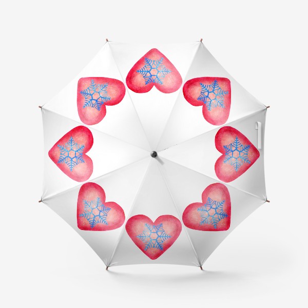 Зонт «Сердце со снежинкой»