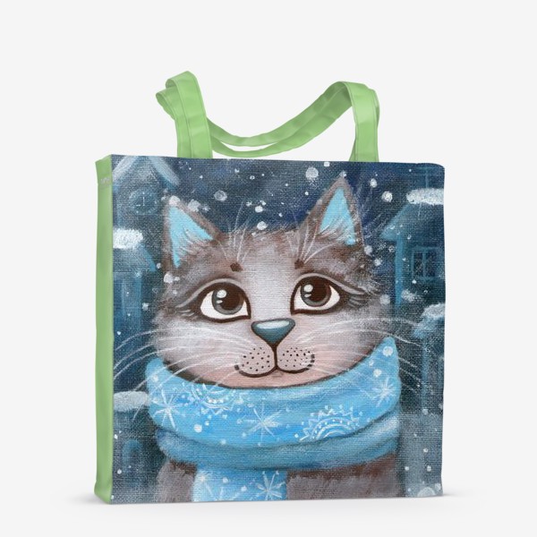 Сумка-шоппер «Кот в шарфе»