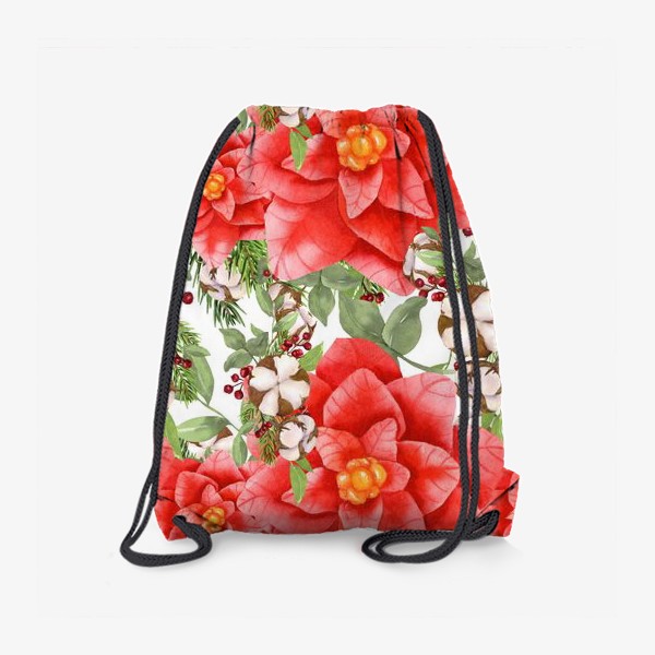 Рюкзак «Новогодний цветочный паттерн»