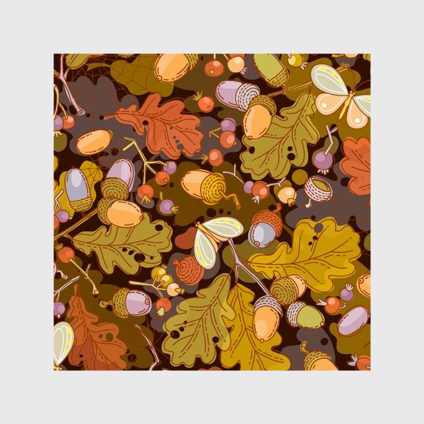 Шторы &laquo;Осень. Опавшие листья, желуди и последние бабочки&raquo;