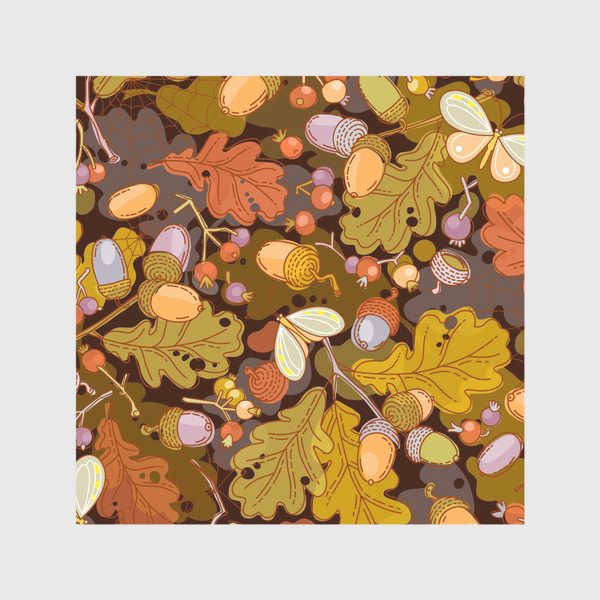 Скатерть «Осень. Опавшие листья, желуди и последние бабочки»