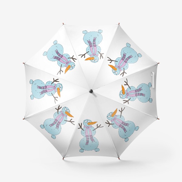 Зонт «Радостный снеговик улыбается»