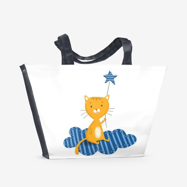 Пляжная сумка «Котик со звездой»