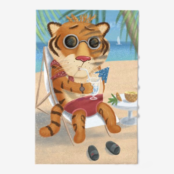 Полотенце «Тигр на пляже»