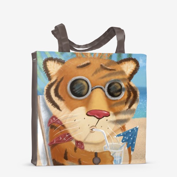 Сумка-шоппер «Тигр на пляже»