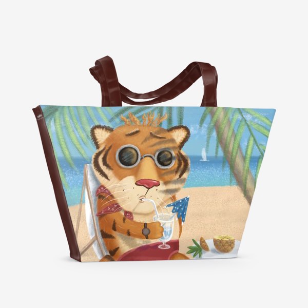 Пляжная сумка «Тигр на пляже»