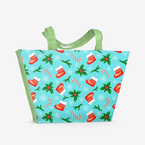 Пляжная сумка «Новогодний принт »