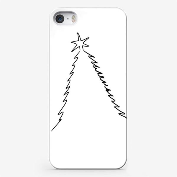 Чехол iPhone «Новогодняя ель с посланием»