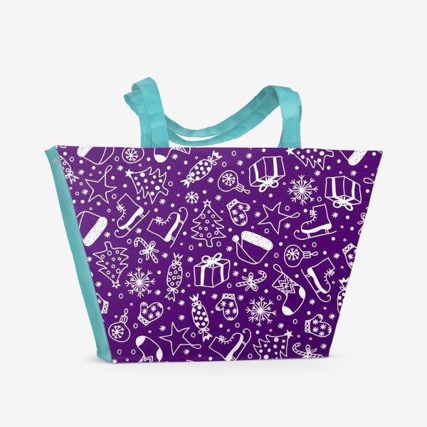 Пляжная сумка «Violet Christmas Pattern»