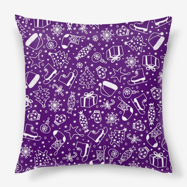 Подушка «Violet Christmas Pattern»