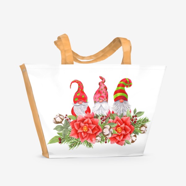 Пляжная сумка «Новогодние гномы»