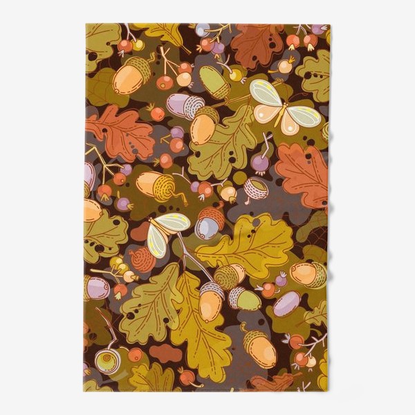 Полотенце «Осень. Опавшие листья, желуди и последние бабочки»