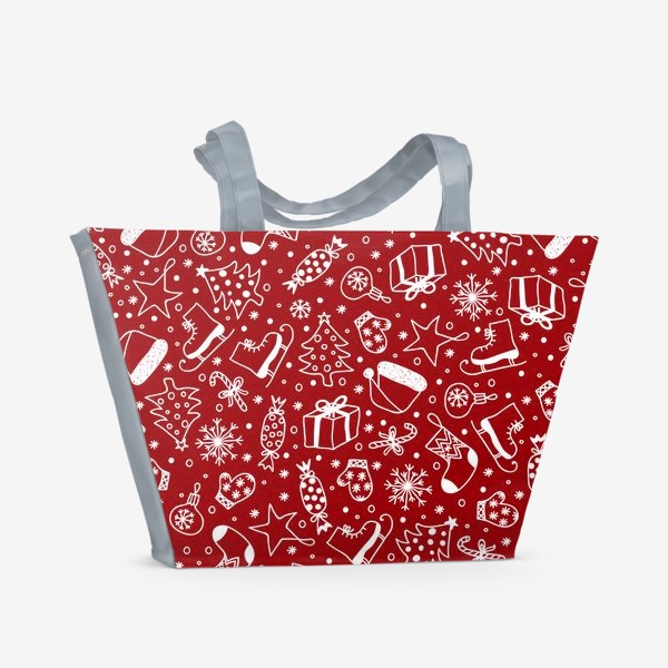 Пляжная сумка «Red Christmas Pattern»