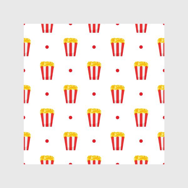 Шторы «Попкорн из кинотеатра - узор на белом фоне»