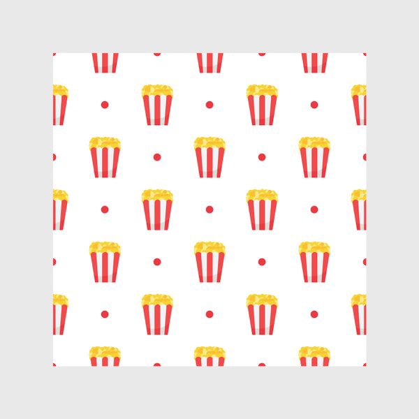 Скатерть «Попкорн из кинотеатра - узор на белом фоне»
