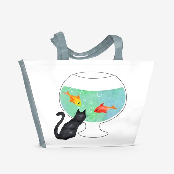 Пляжная сумка «Cat And Fish»