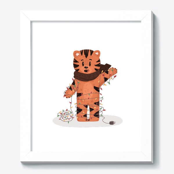 Картина «Тигр и гирлянда»