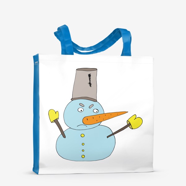 Сумка-шоппер «Сердитый снеговик зимой»