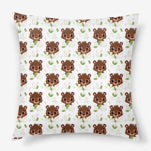 Подушка «Детский веселый паттерн с медведем»