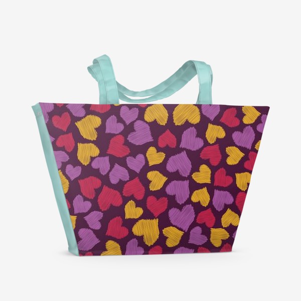 Пляжная сумка «Сердца разноцветные»