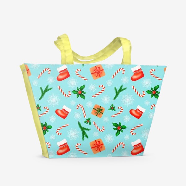 Пляжная сумка «Новогодний принт »