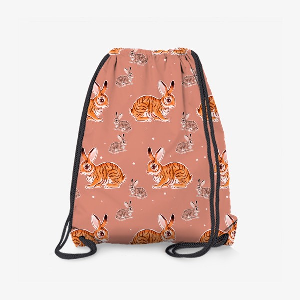 Рюкзак «Заяц тигр узор бежевый»