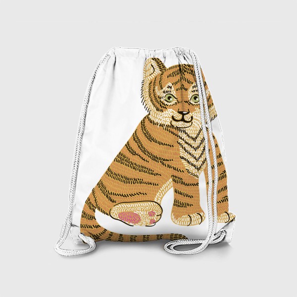 Рюкзак «иллюстрация тигр с надписью: жизнь полосатая, как я! Красиво же!!!»