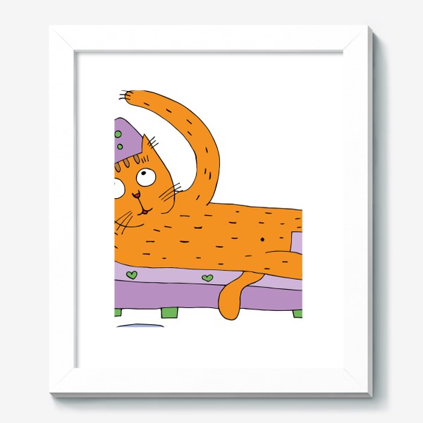 Картина «Рыжий кот лежит на диване»