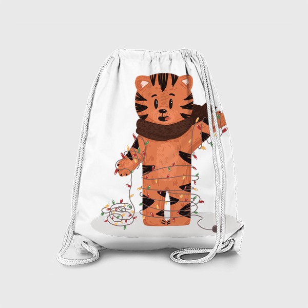 Рюкзак «Тигр и гирлянда»