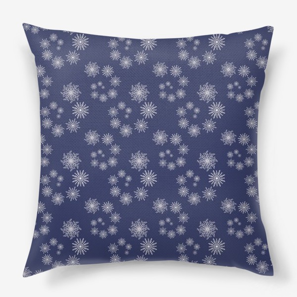 Подушка «Снежинки зимний новогодний принт »