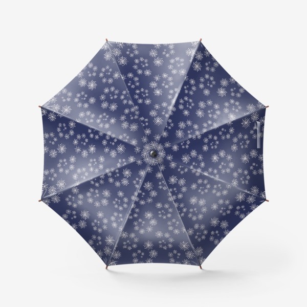 Зонт «Снежинки зимний новогодний принт »