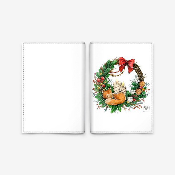 Обложка для паспорта «Новогодняя лиса»