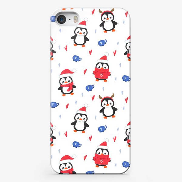 Чехол iPhone «Пингвины и чай»