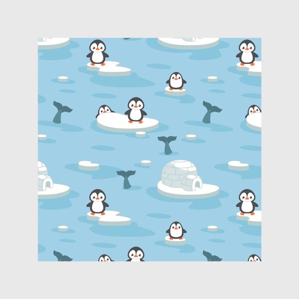 Скатерть «Пингвины на льду»