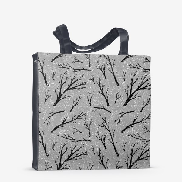 Сумка-шоппер «Паттерн с зимними деревьями и снегом»
