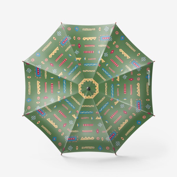 Зонт «Геометрические фигуры на зеленом »