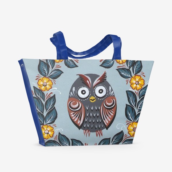 Пляжная сумка «Сова в цветах»