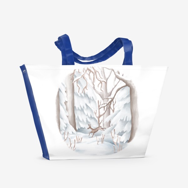 Пляжная сумка «Зимний лес»