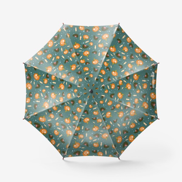 Зонт «Новый год 2023 мандарины!»