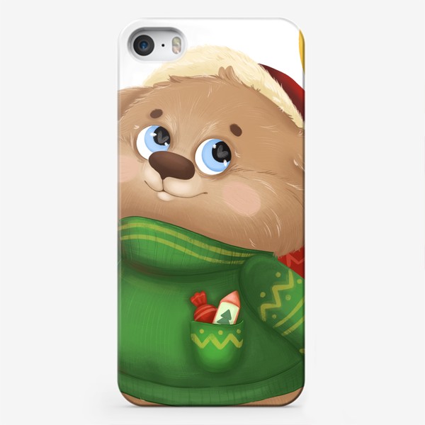 Чехол iPhone «Мишка с подарком»