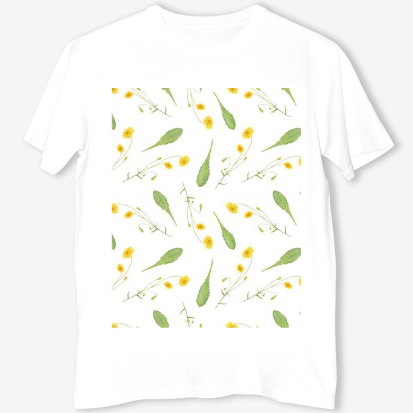 Футболка &laquo;Одуванчики, полевые цветы, лето, солнце. Акварель на белом фоне&raquo;