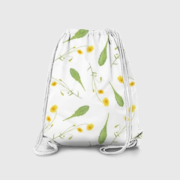Рюкзак «Одуванчики, полевые цветы, лето, солнце. Акварель на белом фоне»