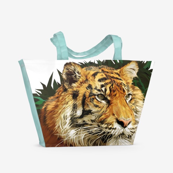 Пляжная сумка «Год Тигра. Символ 2022 года. Natural (без фона)»