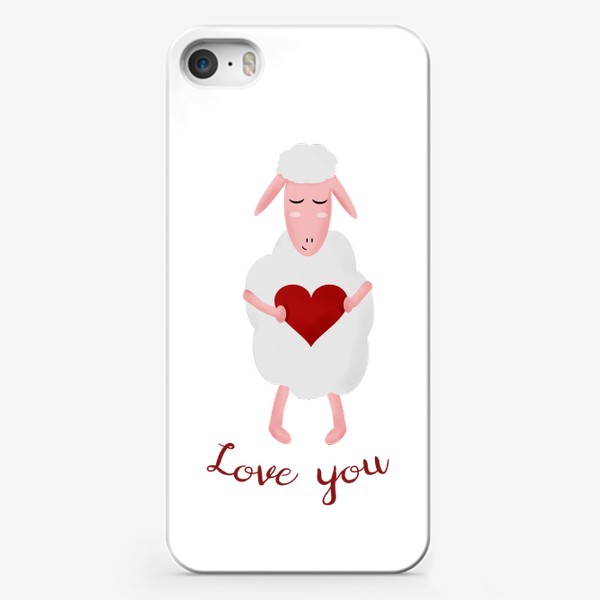 Чехол iPhone «Любовь. Овечка с сердечком. Love you»