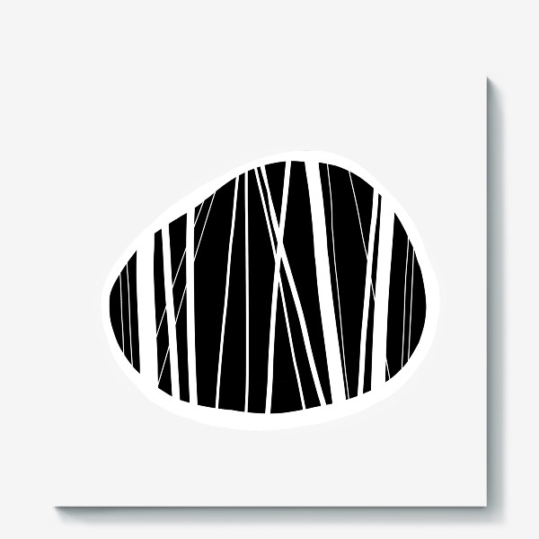 Холст «Камушки или абстрактный черно-белый  узор»