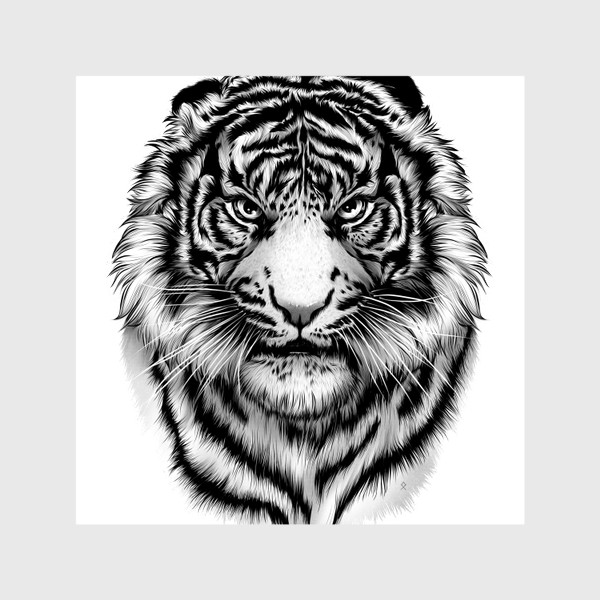 Шторы «Тигр Черно-белый »