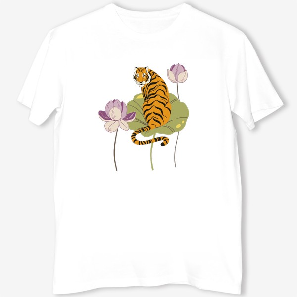 Футболка «Амурский тигр на цветке лотоса. Символ года 2022»